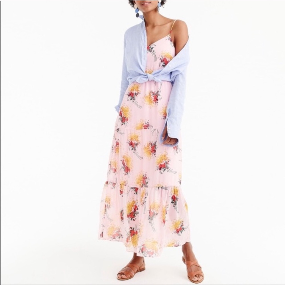 JCrew Tiered Floral Maxi Dress
